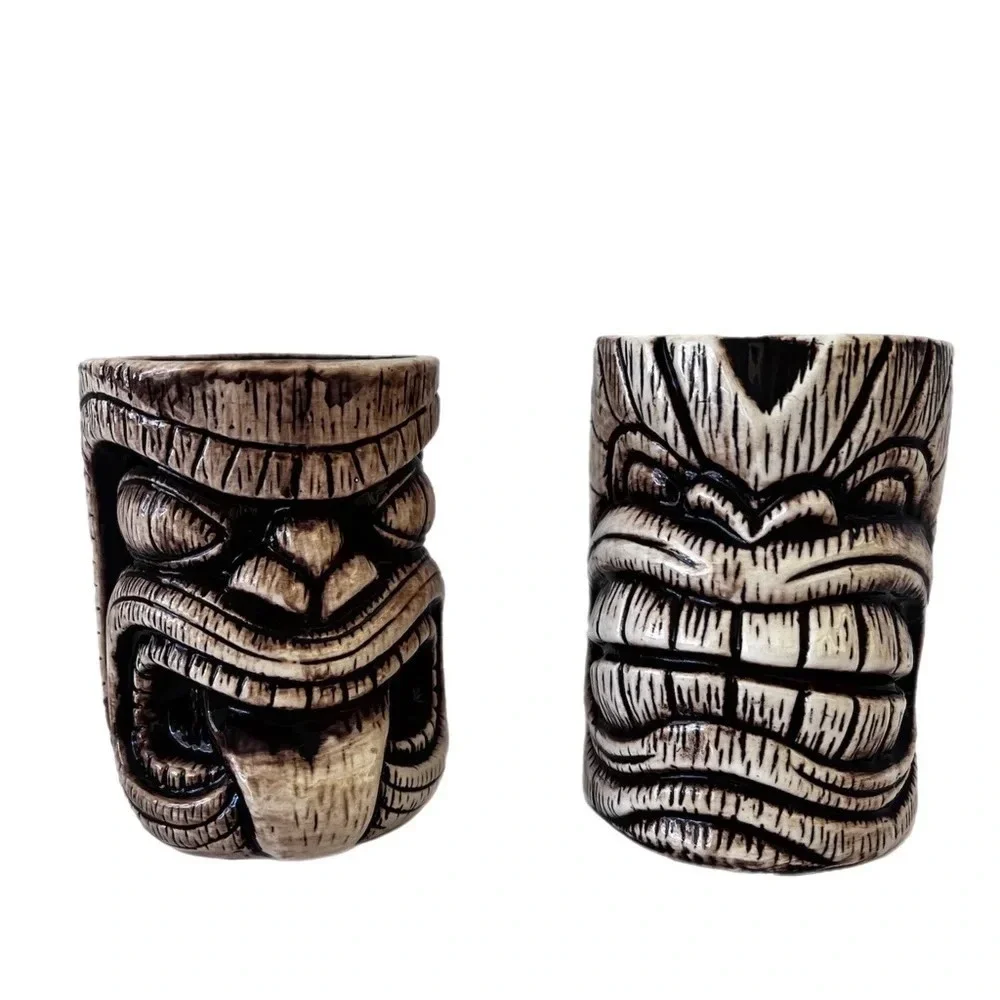 Collectibles Tiki Mugs (2) tiki toscano Lono & Kanaloa Ceramic Pair.